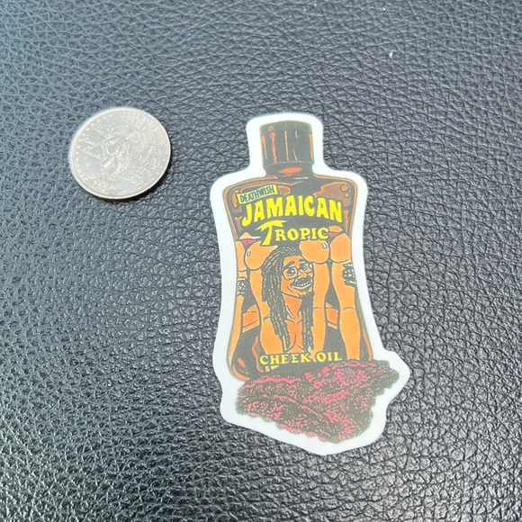 Cheek Oil Gross Crude Rude Blunt Brand Parody 80s 90s Blunt Funny Sticker - Picture 2 of 4